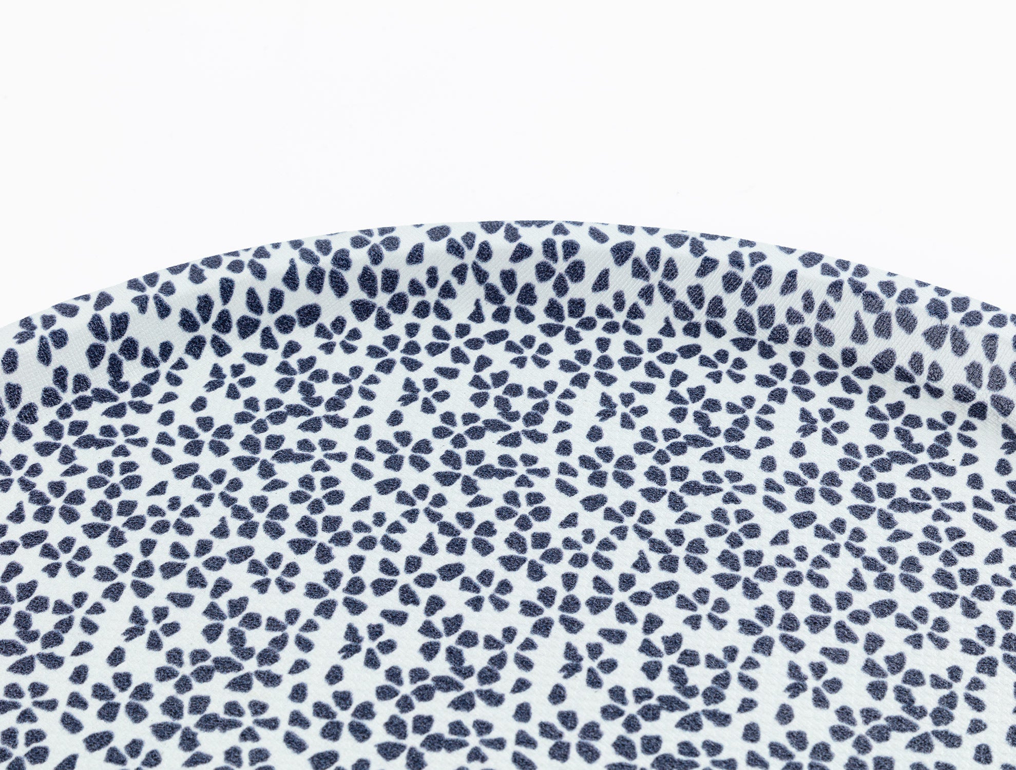 Leatherette Round Serving Tray - Wild Flower Motif