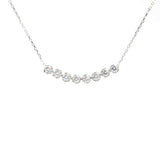 925 Sterling Silver 8-Stone Rivière Necklace - White Zircon