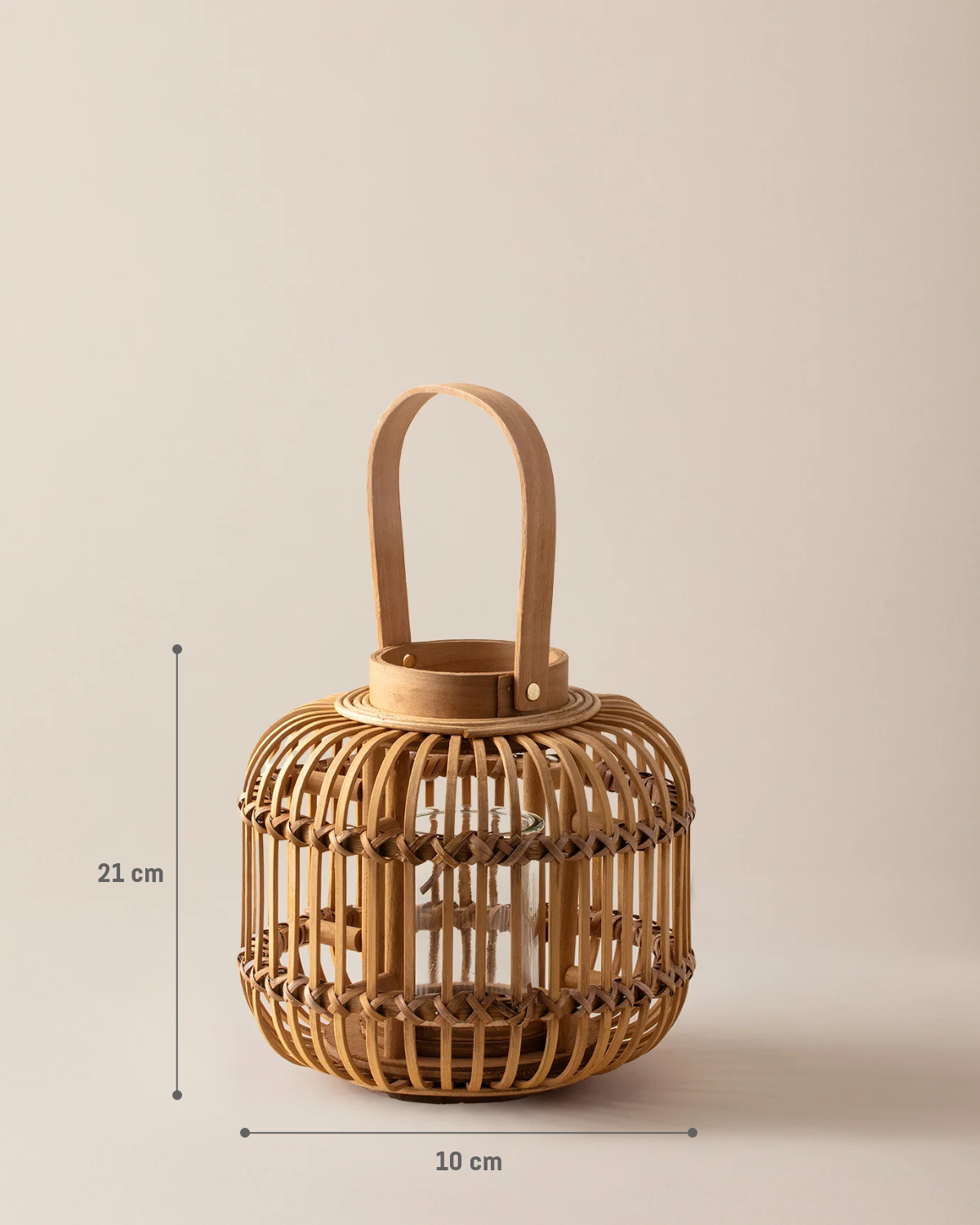 Small Natural Decorative Lantern - Rustic Home Accent