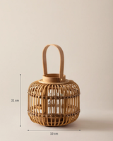 Small Natural Decorative Lantern - Rustic Home Accent