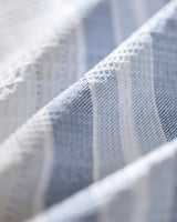 Queen Size Cotton Pique Bedding Set - Ecocell Print, Navy Grey