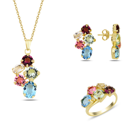 Blue Crystal Ocean-Inspired Jewelry Set - Salacia Collection