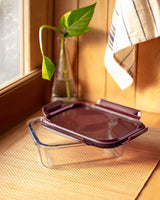 Airtight Borosilicate Glass Food Storage Container - Rectangular, 1000ML