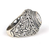 Premium 925 Sterling Silver Zircon Filigree Leaf Ring