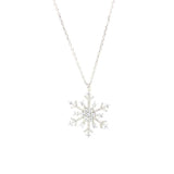 Sterling Silver Zircon Snowflake Pendant Necklace - Winter Elegance