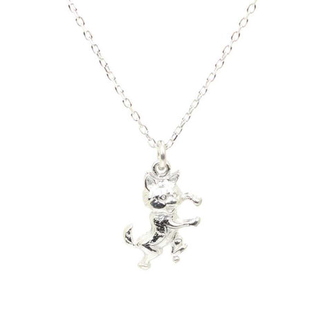925 Sterling Silver Puss in Boots Cat Charm Necklace - Feline Whimsy