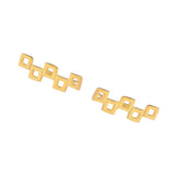 Sterling Silver Tiny Squares Earcuff Earring - Modern Design