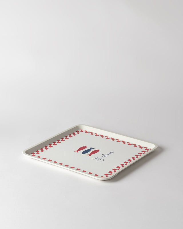 Plastic Square Serving Tray - Contemporary & Easy Care Design