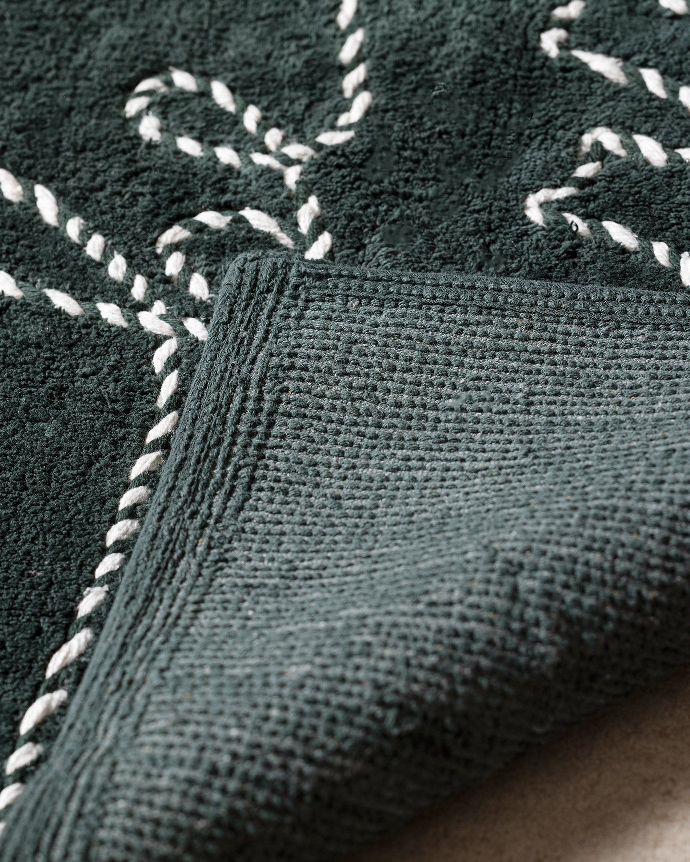 Espritmer Collection Green & White Non-Slip Bath Mat