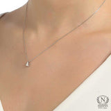 Sterling Silver Triangle Necklace - Minimalist Geometric Design