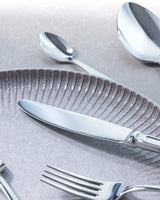 Stainless Steel 84-Piece Flatware Set - Classic Silver Design