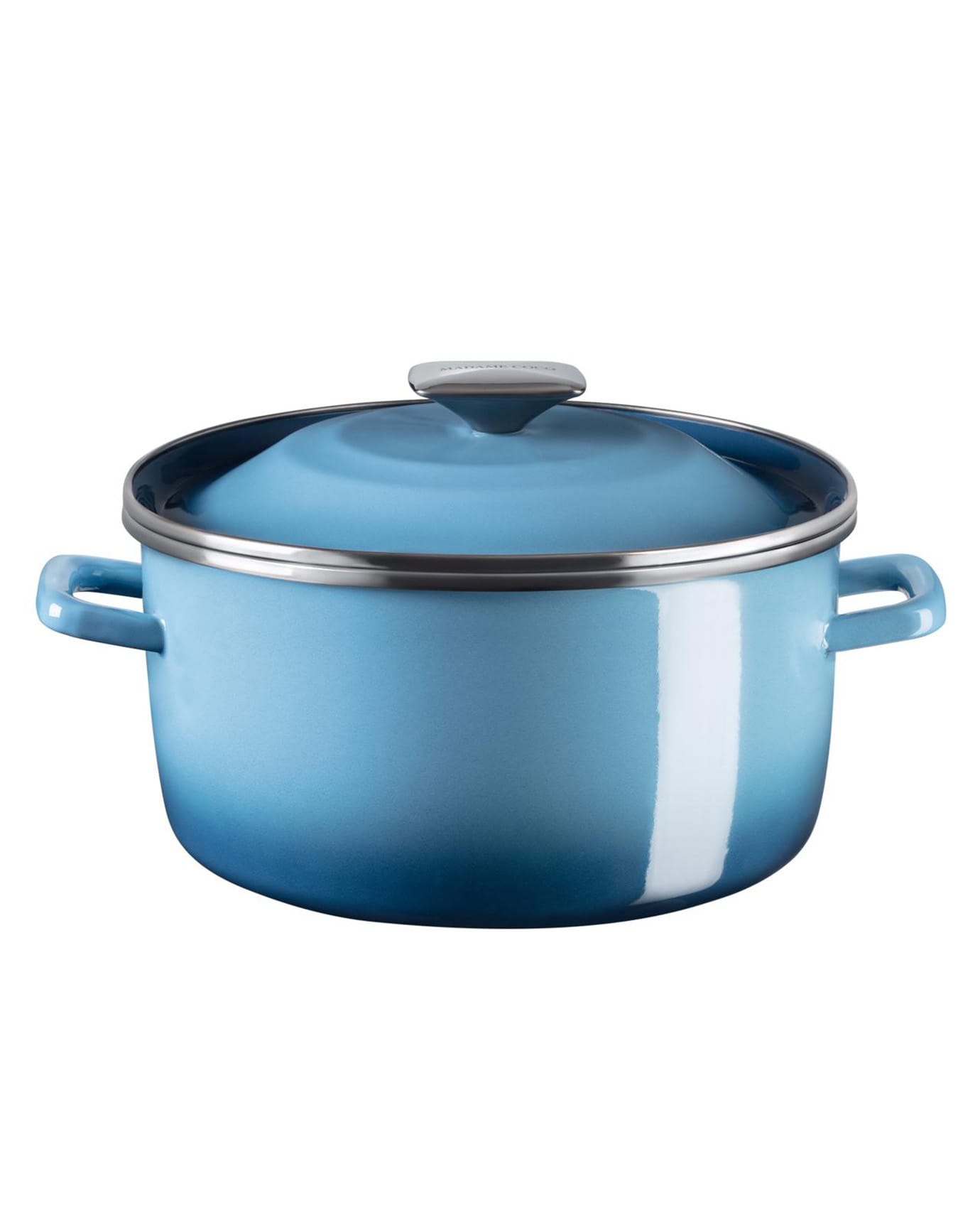 24 cm Blue Deep Cooking Pot with Lid - Versatile Nonstick Casserole