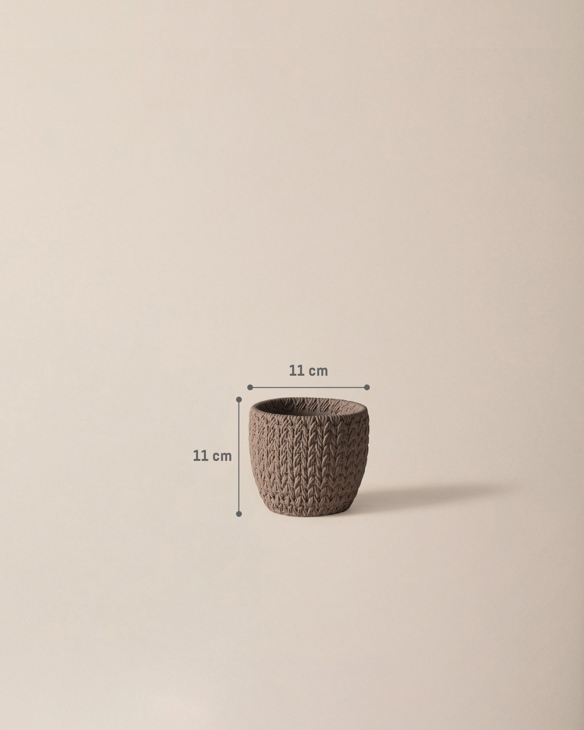 Dolly Decorative Plant Pot - Taupe - 11 cm Indoor Flower Planter