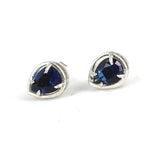 925 Sterling Silver Sapphire Zircon Teardrop Stud Earrings