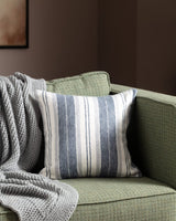 Premium Polyamide-Acrylic Blend Cushion Cover - Grey & Indigo Style