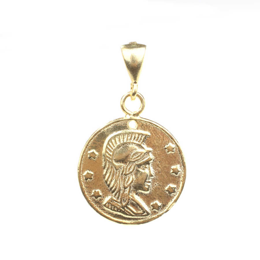 925 Sterling Silver Ancient Roman Soldier Medallion Pendant