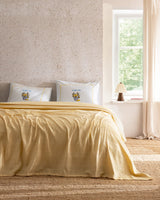 Mathilda Twin Size 100% Cotton Pique Bedding Set - Yellow