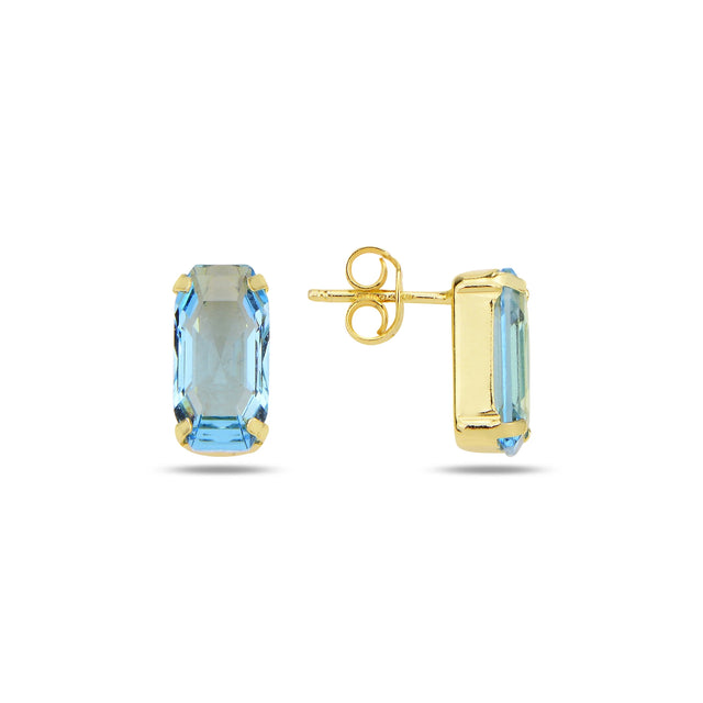 Sparkling Crystal Drop Earrings - Modern Cushion & Baguette Cut