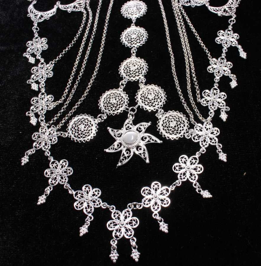 925 Sterling Silver Star Filigree Necklace - Traditional Turkish Design