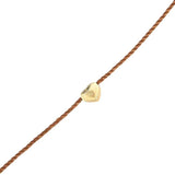 Sterling Silver String Heart Bracelet - Yellow-Tone Finish