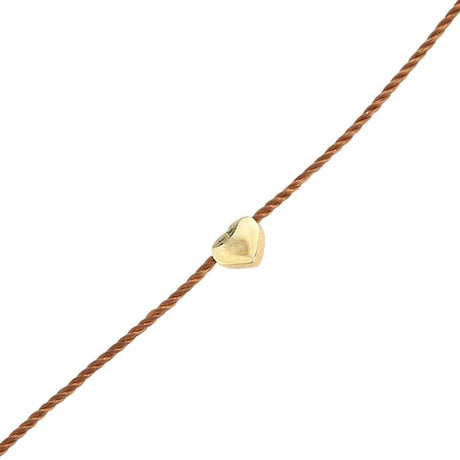 Sterling Silver String Heart Bracelet - Yellow-Tone Finish