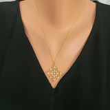 Sterling Silver Cubic Zirconia Pave Star Pendant Necklace