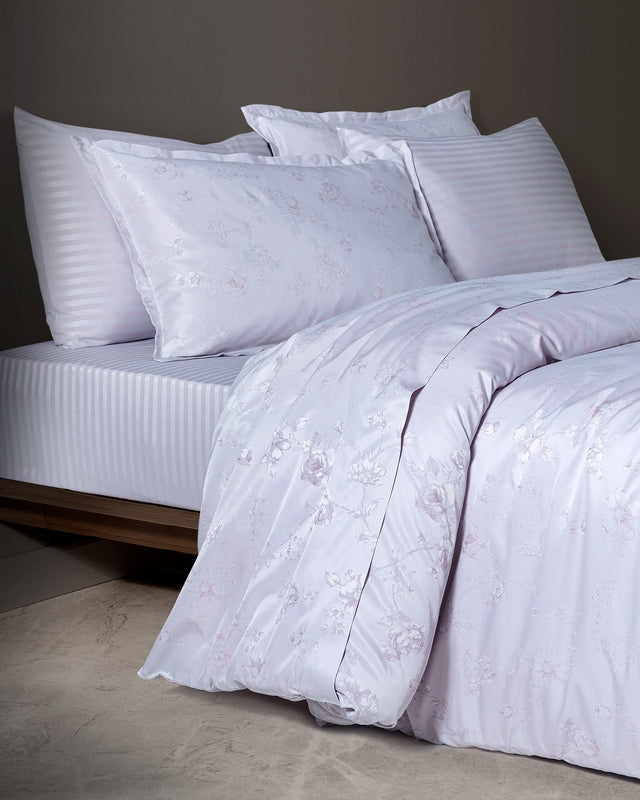 Cotton Blend Jacquard Sateen Double Duvet Cover Set - Audrey