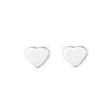 Sterling Silver Tiny Heart Stud Earrings - Minimalist Design