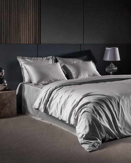 Thalie Double 100% Cotton Striped Sateen Duvet Cover Set - 300TC