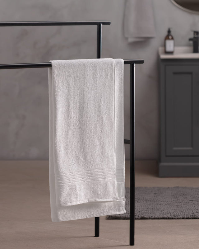 100% Cotton Bath Towel - Stripe Textured Hotel Collection