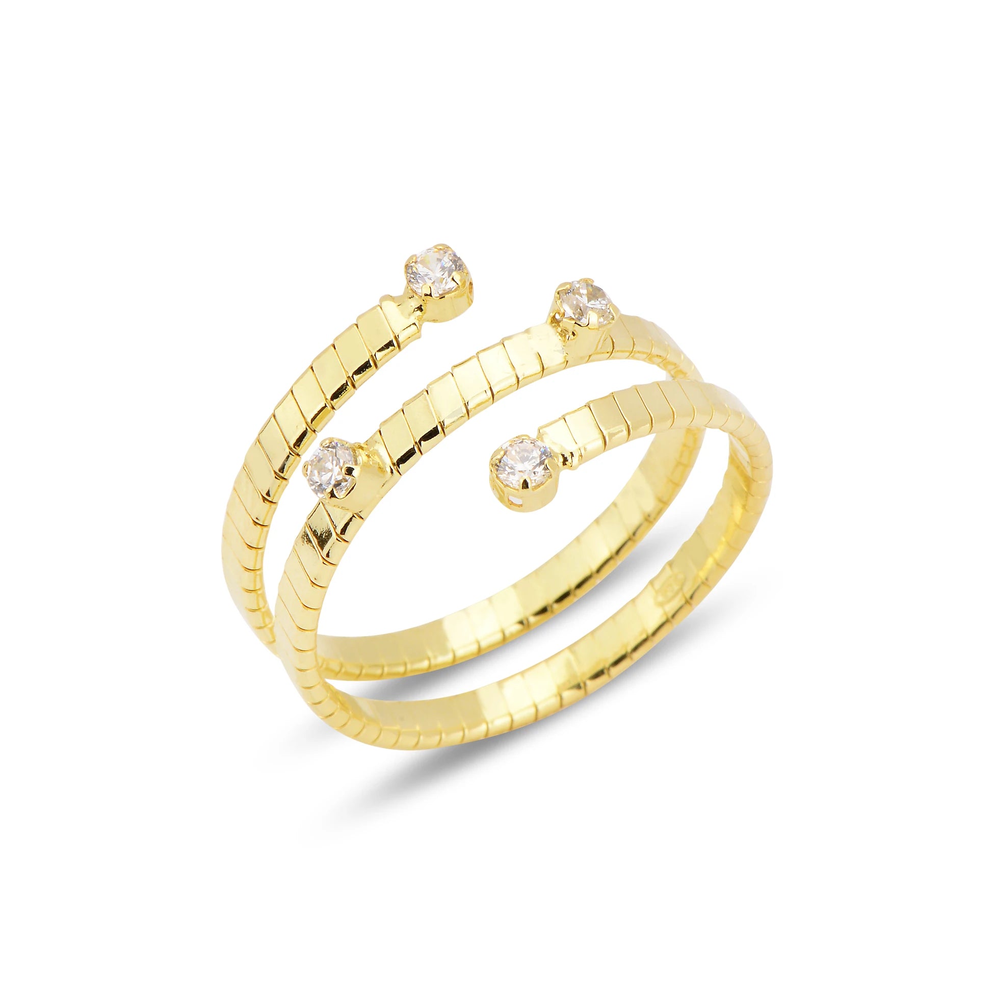 Elegant Dual Band Ring - Modern Intertwined Design