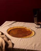 Premium Glass Serving Plate - Sophisticated Crocus Design for Modern Tables