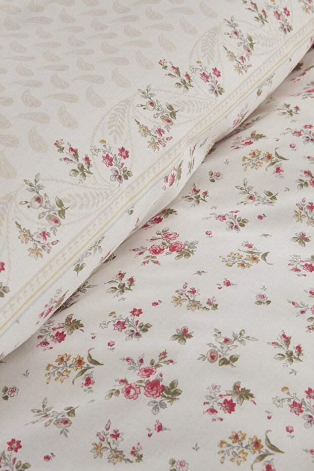 Ensemble Housse de Couette Simple Sonya - 100% Coton Motif Floral