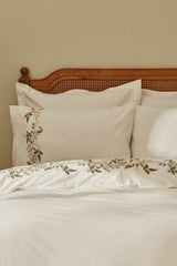Set copripiumino doppio ricamato Nancy 100% cotone - 4 pezzi