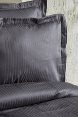 Uniq 100% Cotton Sateen Double Duvet Cover Set - Anthracite