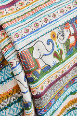 Perez Double 100% Cotton Duvet Cover Set with Pique - Elephant Motif