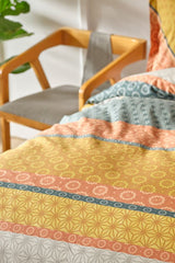 Selena Double Duvet Cover Set - 100% Cotton Mustard