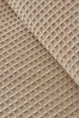 Pike en maille gaufrée Glam - 200x220 cm Beige Mélange de coton