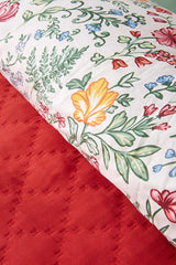 Lalin Double Duvet Set - Green Floral Bedding Collection