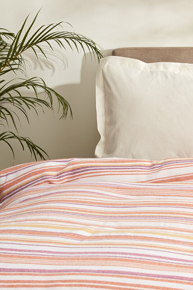 Montre Double Peştemal Pike - Orange Striped Blanket 180x220cm