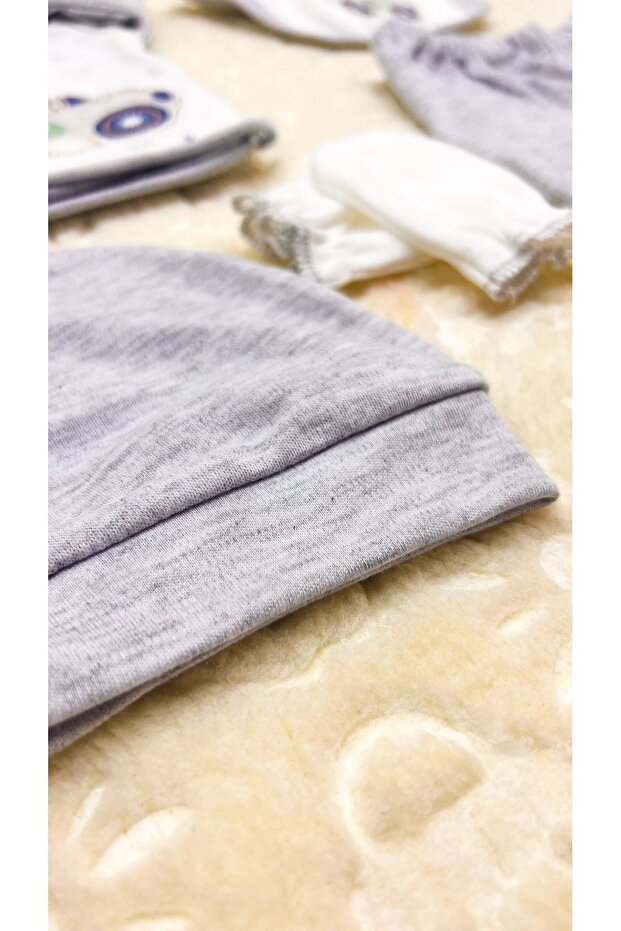 Newborn Bear Car 5-Piece Organic Cotton Baby Set - 0-3 Months
