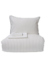 Misha 100% Cotton Double Duvet Cover Set - Pinstripe