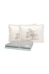 Aster Double Pique Set - Sage Green Safari Print Bedding