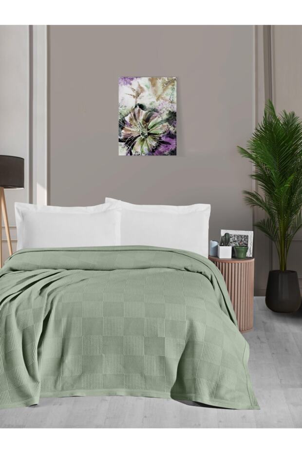 100% Cotton Waffle Pattern Double Blanket - 220x240 cm