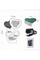 Personalized 3D LED Lamp - 16 Color Remote Control, Valentine's Gift