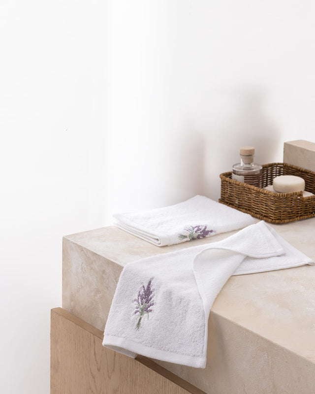 Delor 2-Pack 100% Cotton Embroidered Hand Towel Set