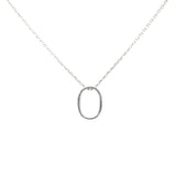 Sterling Silver 3D Letter O Necklace - Modern Alphabet Pendant