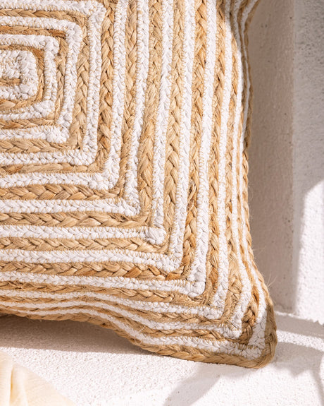 Natural Jute Decorative Pillow Cover - Trocadero Style
