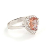 925 Sterling Silver Zultanite Teardrop Halo Ring - Color Change Gemstone