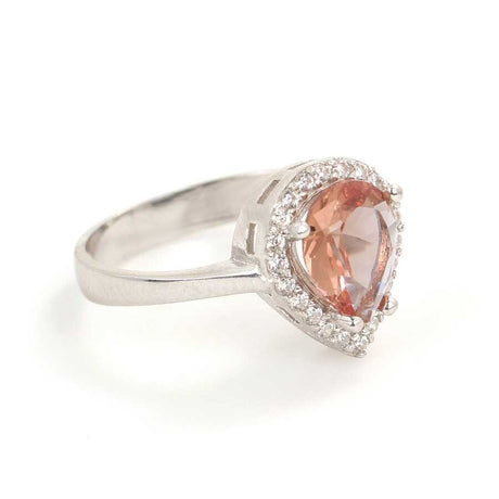925 Sterling Silver Zultanite Teardrop Halo Ring - Color Change Gemstone